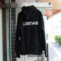 LOSTAGE / LOGO ZIP-UP HOODIE ( BLACK / BACK PRINT )