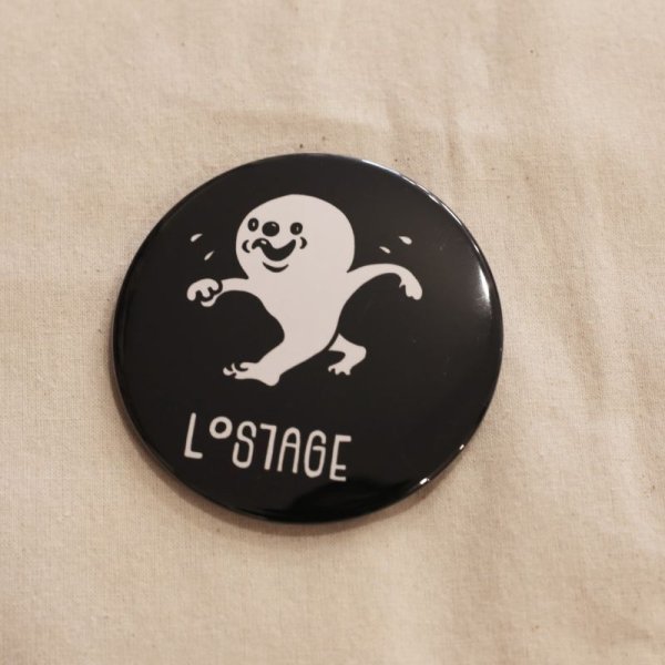 画像1: LOSTAGE / ILLUSTRATION BIG BADGE (BLACK) (1)