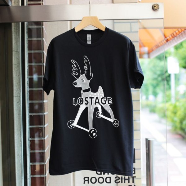 画像1: LOSTAGE /  VINYL DEER T-SHIRT (BLACK) (1)